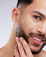 Rough or uneven skin texture treatment for men